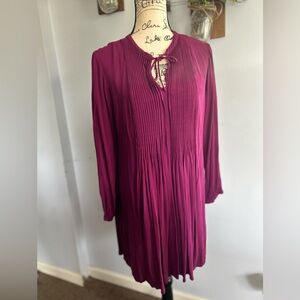 Old navy tunic midi dress pleated‎ fully lined casual office professional flowy
